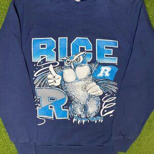 retro Rice University Owls Sweatshirt Retro Graphic Navy shirt 199